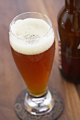 Cold Glass of Amber Beer, Bottle