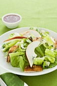 Chicken and Pear Salad with Blue Cheese, Dressing on the Side