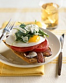 Spinach, Egg, Tomato and Bacon on Toast