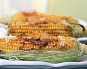 Grilled Corn on the Cob with Ancho Butter and Parmesan Cheese