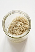 Grey Sea Salt in a Jar; From Above