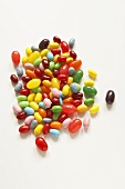 Various Jelly Beans on a White Background