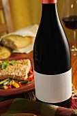 Bottle of Pinot Noir, Basil Salmon with Julienne Vegetables