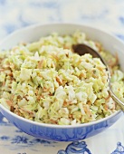 Bowl of Cole Slaw with Serving Spoon