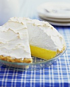 Lemon Meringue Pie with Slice Removed