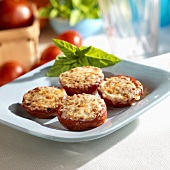 Four Baked Tomatoes with Parmesan Cheese