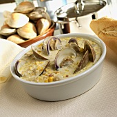 Bowl of Corn and Clam Chowder