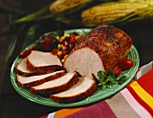 Partially Sliced Spicy Rubbed Pork Roast