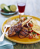 Grilled Lamb Chops with Salad