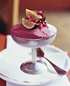 Pomegranate Sorbet with Pomegranate Seeds and Fig