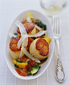 Seared Scallops with Vegetables