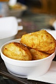 Roast potatoes in a dish