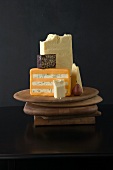 Various Cheese on Wooden Breadboards