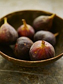 Fresh Figs in a Wooden Bowl