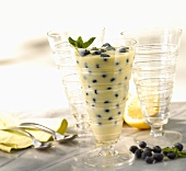 Creme Anglaise with Blueberries