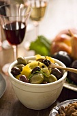 Small Bowl of Assorted Marinated Olives