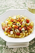 Pasta Primavera with Feta, Tomatoes and Peppers