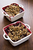 Two Baking Dishes of Plum Crumble