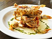 Fried Soft Shell Crabs in Tomato Compote