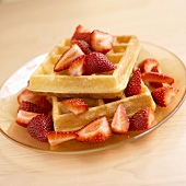 Waffeln mit Erdbeeren