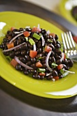 Black Bean Salad on a Plate; Fork