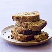 Stacked Slices of Oatmeal Currant Bread