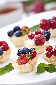 Mini Filo Cups Filled with Cream and Berries
