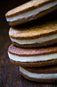Ginger Cream Sandwich Cookies; Stacked
