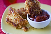 Panko Crusted Chicken Tenders with Ketchup