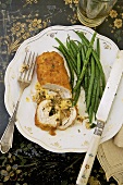 Chicken Kiev with Green Beans