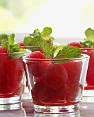 Watermelon Ball Fruit Cups with Mint