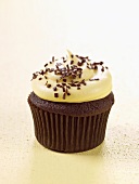 Chocolate Cupcake with Lemon Icing and Chocolate Sprinkles