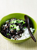 Schwarze Bohnen mit Reis
