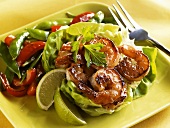 Grilled Shrimp with Vegetables in Miso Sauce