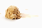Scoop of Coffee Ice Cream on White Background