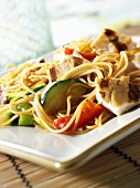 Pasta with Grilled Chicken and Vegetables
