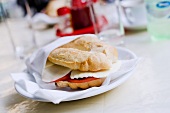 Panino caprese (Tomato and mozzarella sandwich, Italy)