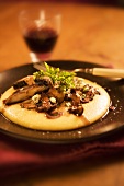 Creamy Polenta Topped with Mushroom Ragu 