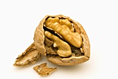 An opened walnut