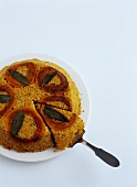 Quinoa and Butternut Squash Pie; Sliced with Serving Spatula