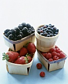 Mixed Summer Berries in Baskets