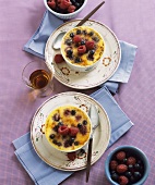 Berry Creme Brulee with Fresh Berries (From Above)
