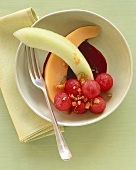 Melon Salad in a Bowl; From Above