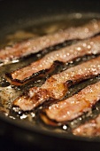 Bacon Frying in Grease in a Skillet