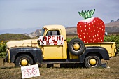 Strawberry Sign on a Truck