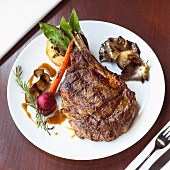 Steak Dinner; Grilled Steak with Grilled Vegetables
