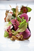 Organic Artisan Salad with Greens, Beets, Radishes and Walnuts