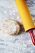 Olive Oil Dough Ball with Flour; Rolling Pin