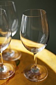 Wine glasses on tray