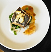 Pan Roasted Rockfish with Grapefruit Brulee and Spinach